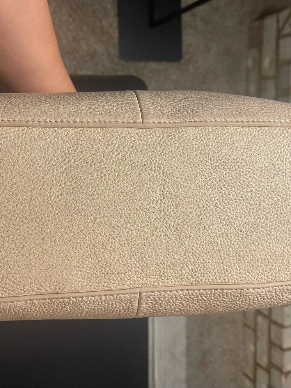 Tory Burch Ivy Side-Zip Leather Tote in Light Oak Pebbled Leather